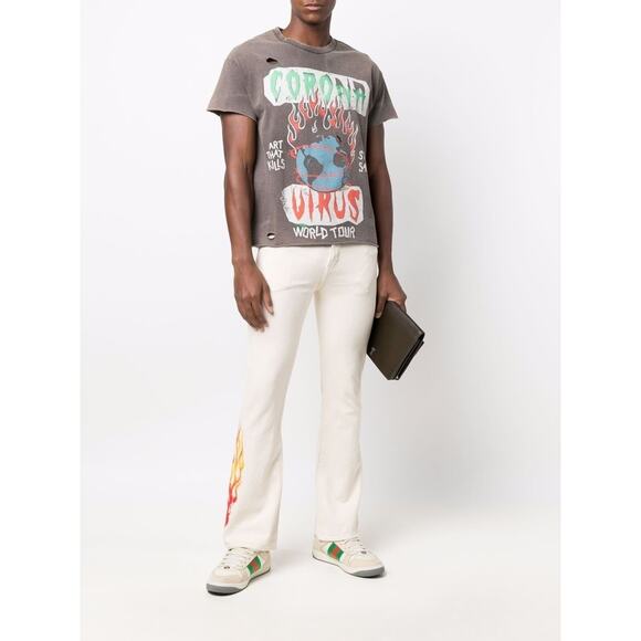 Gallery Dept. Logan Flame-Print Bootcut Jeans - Picture 2 of 13